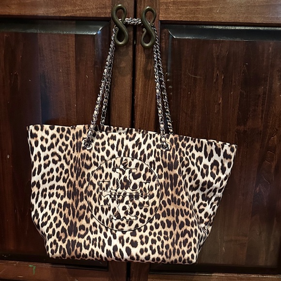 Tory Burch Handbags - Tory Burch Leopard Print Tote with Chain Handles